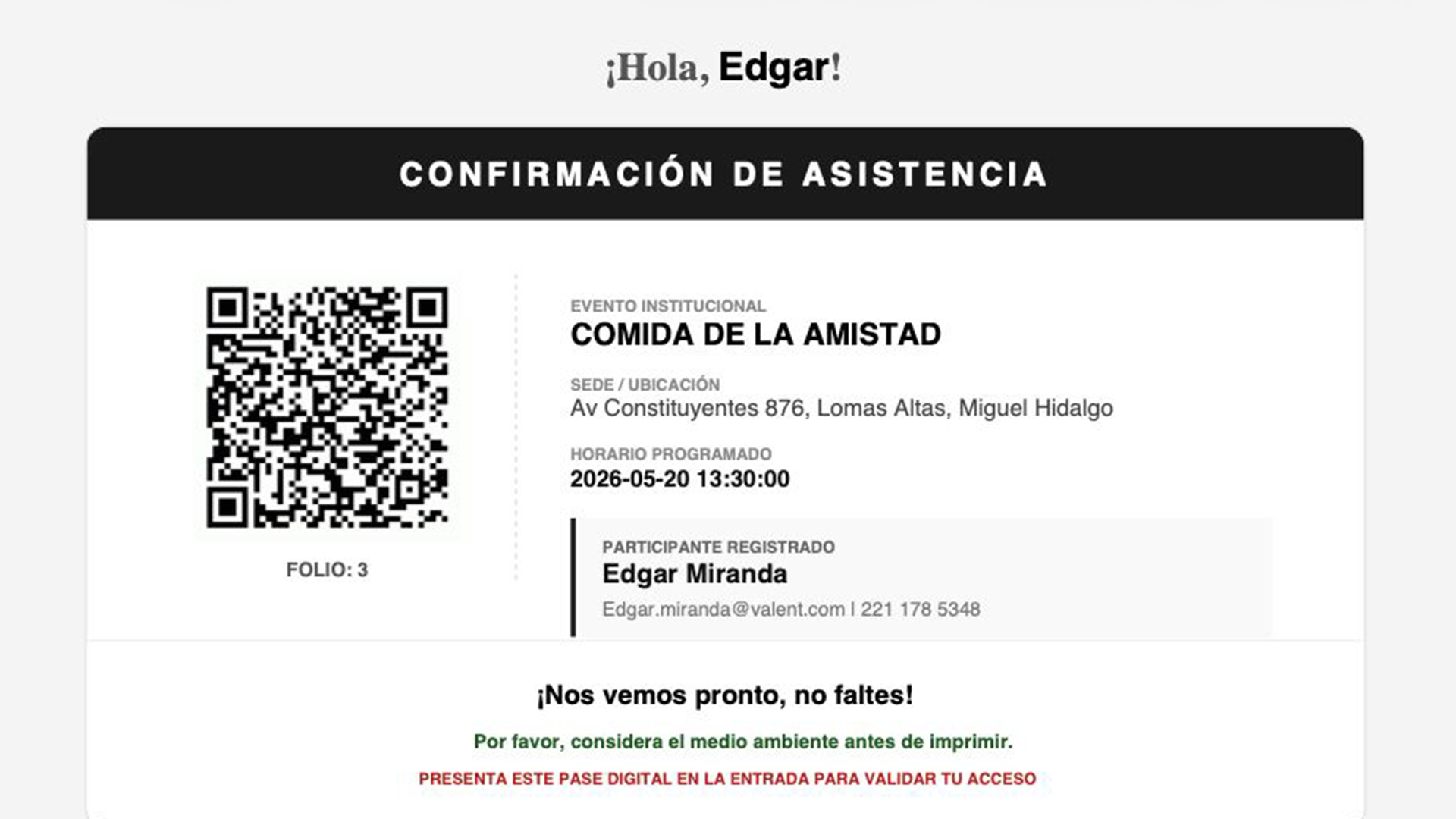 Gestión de congresos, asistentes y accesos